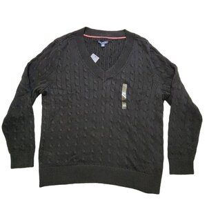 Tommy Hilfiger Men's V-Neck‎ Cable Knit Long Sleeve Sweater Size XXL